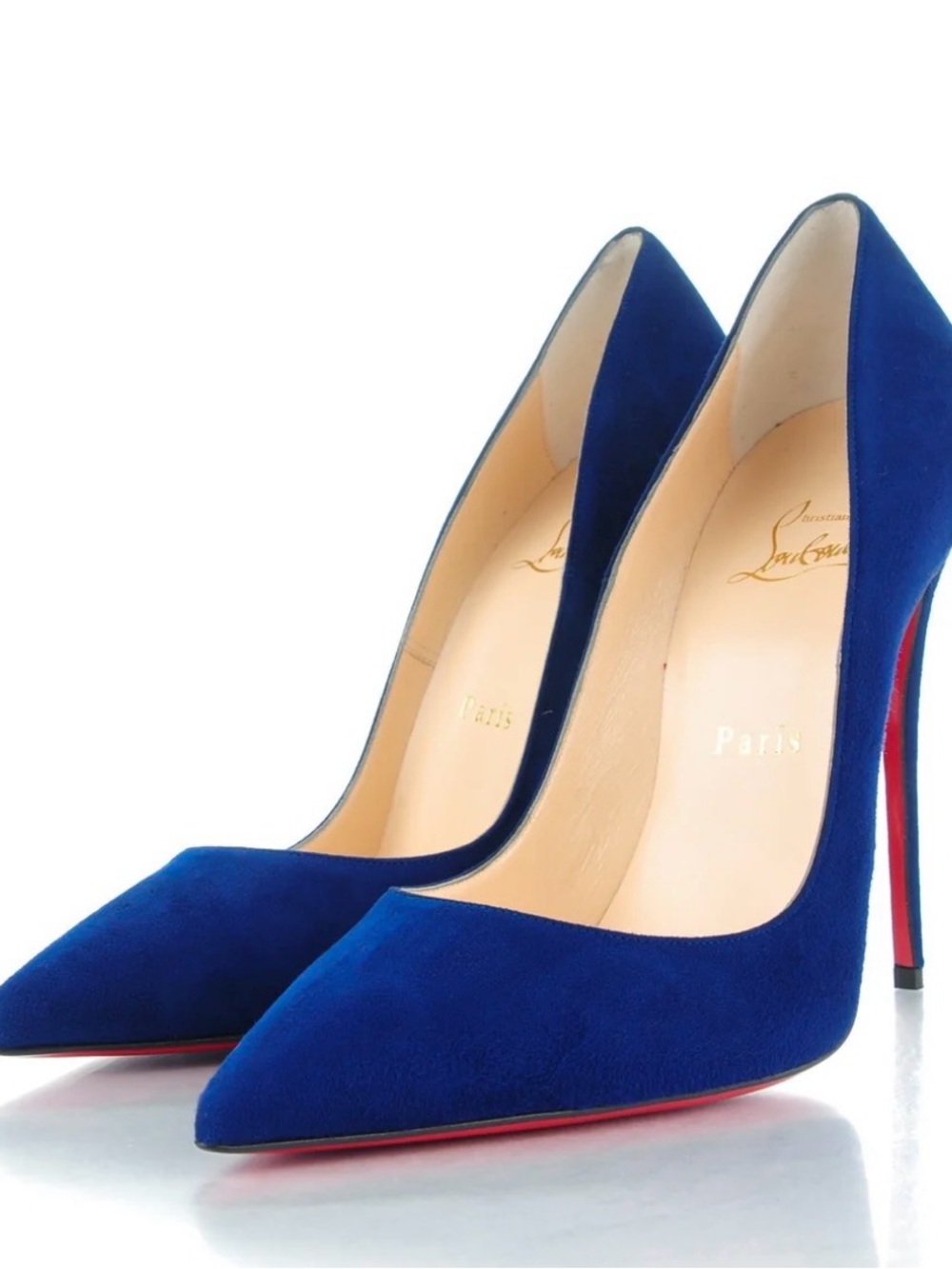 Christian Louboutin Royal Blue Suede Pointed-Toe Stiletto Pumps